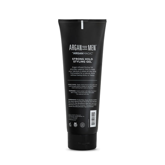 Argan Magic Strong Hold Styling Gel - Flake-Free Argan Oil Formula For Superior Hold And Long-Lasting Control | Made In Usa, Paraben Free, Cruelty Free (8 Fl Oz)