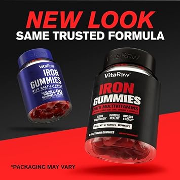 Tasty Iron Gummies (1.5 Month Supply) for Women, Men, Teens, and Kids - Iron Supplements for Women - Iron Gummies for Kids - Supports Blood Oxygen - Vegan Iron and Vitamin C, A, and Zinc - Gluten Free : Health & Household