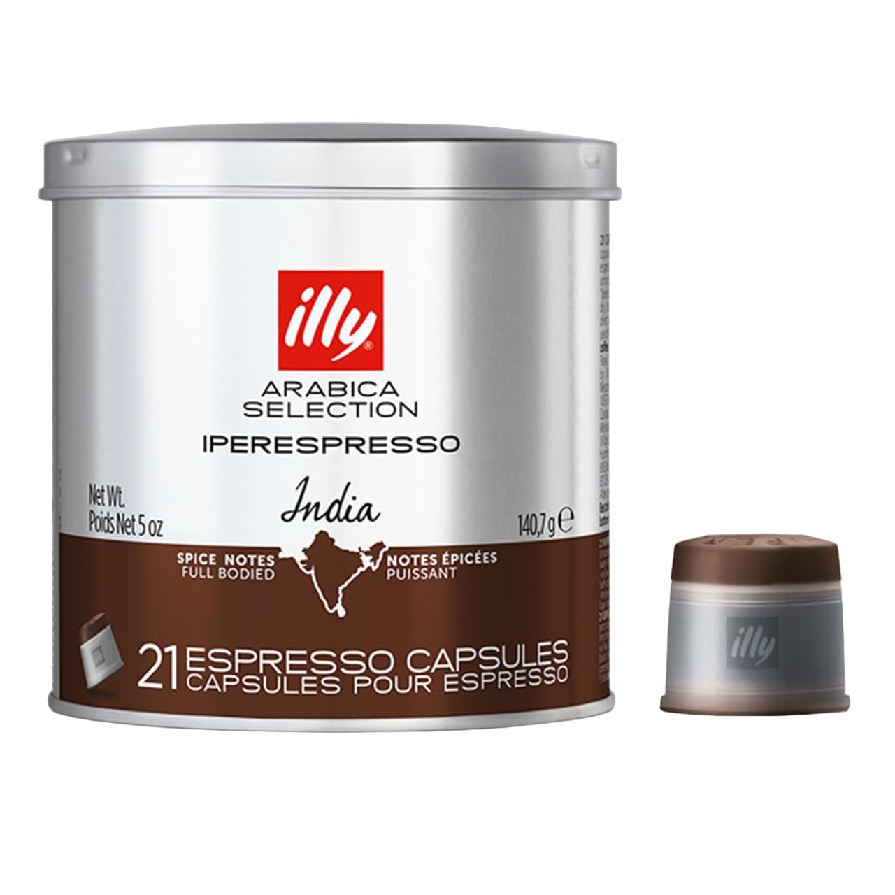 illy Coffee, Arabica Selection India Espresso Capsules, Single Origin, For Brewing with iperEspresso Capsule Machines, 21 Count (Pack of 1)