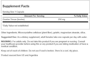 Swanson Ovarian Glandular Supplement - Women's Glandular Health and Ba