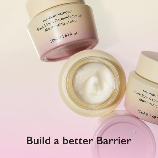Haruharu Wonder Black Rice 5 Ceramide Barrier Moisturizing Cream, Daily Skin Barrier Care, Long-Lasting Hydration, Soothing & Nourishing, Ceramide Capsules, Korean Skincare, 1.69 Fl.Oz