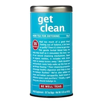 The Republic Of Tea Get Clean – No.7 Herb Tea For Detoxing, No Caffeine, 36 Tea Bags