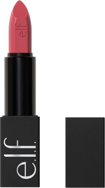 E.L.F. O Face Satin Lipstick, Richly Pigmented, Nourishing & Long-Lasting Creamy Lipstick, Infused With Jojoba, Vegan & Cruelty-Free, All Night