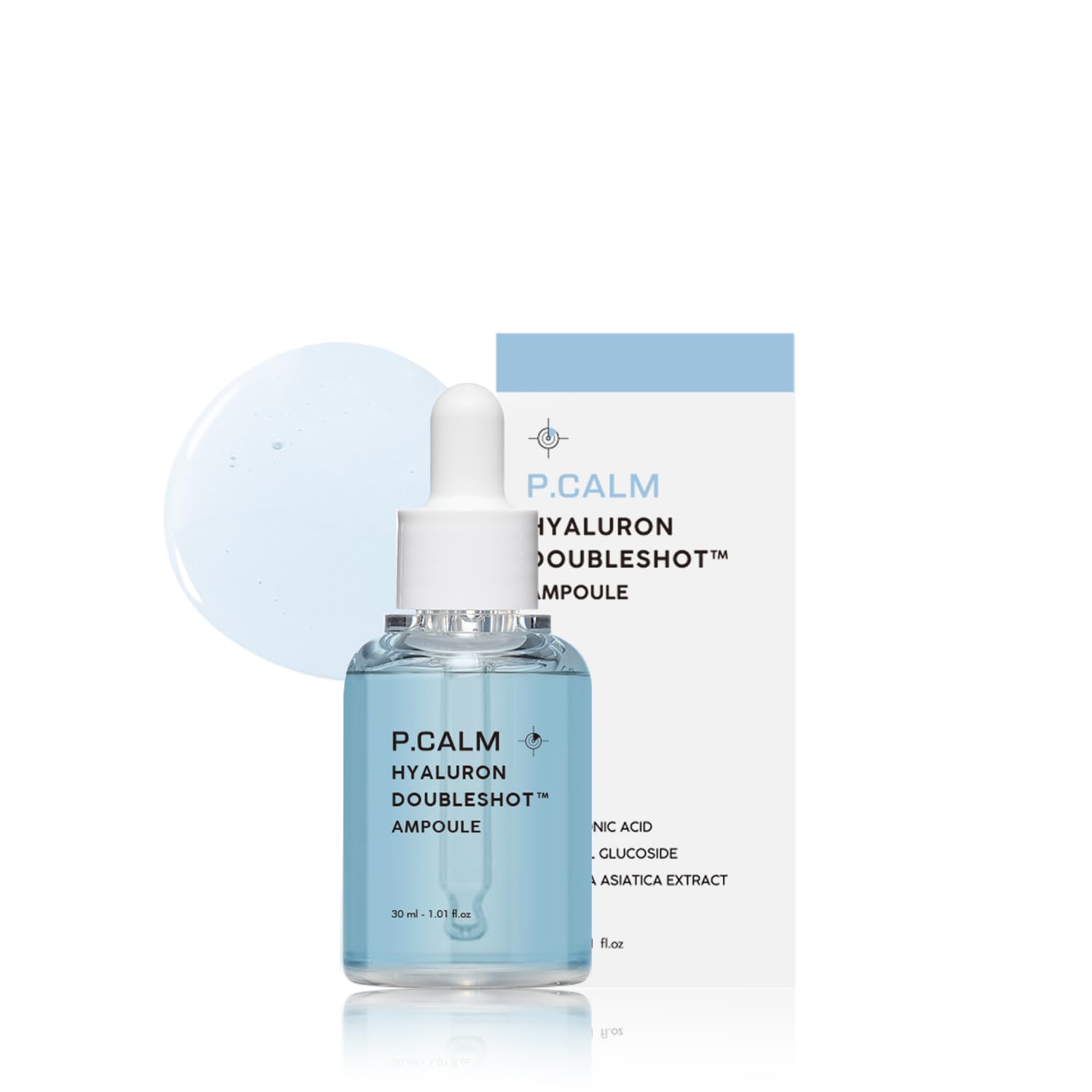 P.Calm Hyaluron Doubleshot Ampoule 30Ml | Vegan Deep Hydrating Facial Serum With Hyaluronic Acid, Gryceryl Glucoside, Centella Asiatica For Sensitive Skin | Korean Skincare