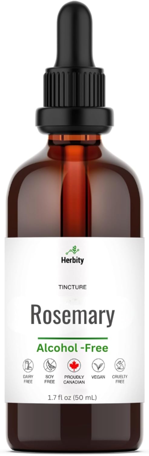 Rosemary Tincture – Alcohol-Free Herbal Extract For Focus, Circulation & Digestive Support – Vegan, Non-Gmo, Glycerin-Based Supplement – 1.7 Fl Oz (50 Ml)