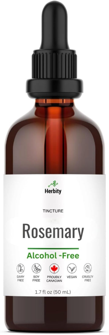 Rosemary Tincture – Alcohol-Free Herbal Extract For Focus, Circulation & Digestive Support – Vegan, Non-Gmo, Glycerin-Based Supplement – 1.7 Fl Oz (50 Ml)