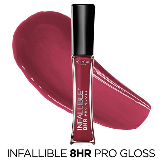 L’Oreal Paris Makeup Infallible 8 Hour Hydrating Lip Gloss, Glistening Berry, 0.21 Fl Oz