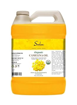 SULU ORGANICS 100% Pure Cold Pressed Extra Virgin Unrefined Camelina Seed Oil (8 oz) : Beauty & Personal Care