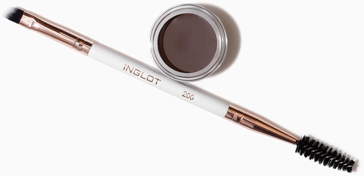 Inglot Cosmetics Brow Kit 31T Angled Brush + Colour 16 Eyebrow Fixing Gel Vegan Formula