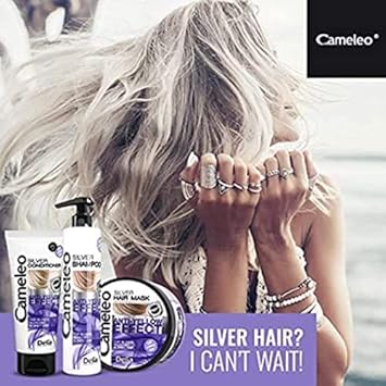 Cameleo - Silver Toning Mask - No Yellow Effect - Purple Treatment & Colour Protect For Blonde, Grey, White Hair - Platinum Tones - Uv Protect - No Parabens - 200Ml