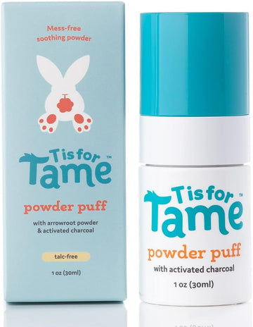 T is for Tame - Baby Powder Mist, Natural Ingredients, Talc-Free Spray with Arrowroot & Charcoal, Mess-Free Application, Vegan & Cruelty-Free, Travel Friendly Size