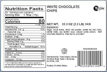 Yupik White Chocolate Chips, 2.2 Lb, Pack Of 1