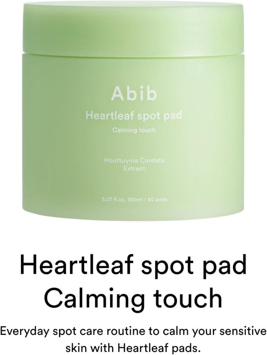 Abib Heartleaf Spot Pad Calming Touch 80 Pads I Toner Pads For Face, Redness Relief, Instant Calming, Moisturizing Facial Toner, Light Texture, Easy To Use