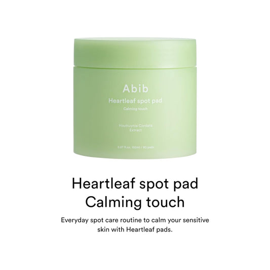 Abib Heartleaf Spot Pad Calming Touch 80 Pads I Toner Pads for Face, Redness Relief, Instant Calming, Moisturizing Facial Toner, Light Texture, Easy to use