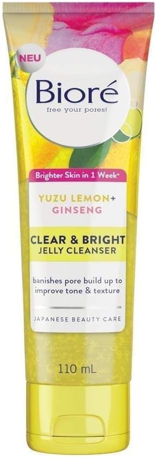 Bioré Clear and Bright Yuzu Lemon + Ginseng Jelly Cleanser Face Wash, 110 ml : Amazon.co.uk: Beauty