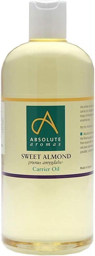 Absolute Aromas Sweet Almond Oil 500Ml - Pure, Natural, Cruelty-Free. Vegan, No Gmo - Massage Base Oil And Moisturiser For Hair, Skin, Face And Nails