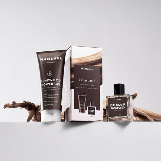 Mancave Cedarwood Mens Fragrance Gift Set, 50Ml Cedarwood Eau De Toilette, 200Ml Shower Gel, Natural Ingredients, Perfume Set, Present For Him, Fragrance For Men