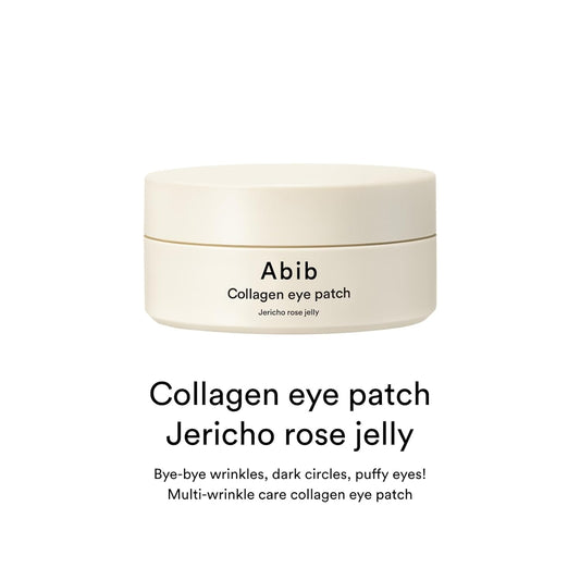 Abib Collagen Eye Patch Jericho Rose Jelly (60 Patches) Vegan Collagen, Transparent Hydrogel Under Eye Mask for Sensitive Plumper Skin