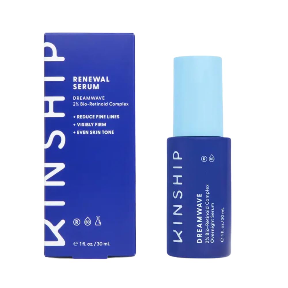 Kinship Dreamwave 2% Bio-Retinoid Overnight Renewal Serum - Retinol for Sensitive Skin - Smooth Wrinkles - Anti-Aging Niacinamide + Tranexamic Acid - Brighten, Moisturize, Reduce Redness (1 Oz)