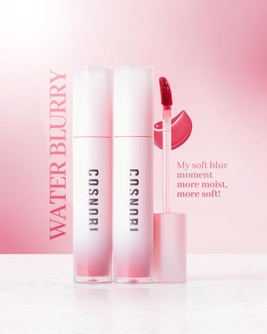 Cosnori Water Blurry Tint - Vegan Blurry Lip Tint, Lightweight & Long-Lasting, Moist-Watery Texture, Flawless Blurred Lip (09 Comely Peach)