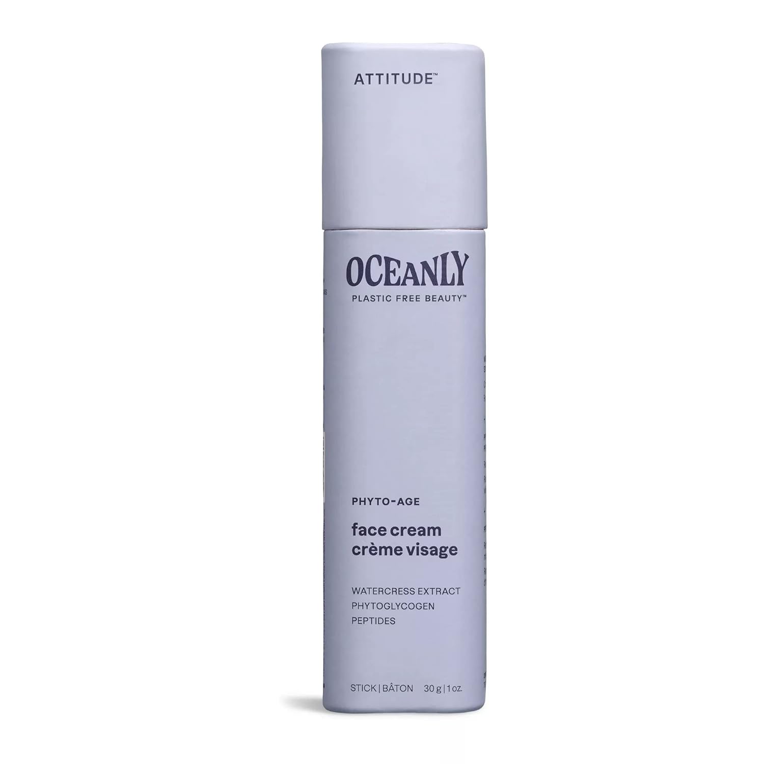 Attitude Oceanly Face Cream Stick, Ewg Verified, Plastic-Free, Plant And Mineral-Based Ingredients, Vegan And Cruelty-Free Beauty Products, Phyto Age, Unscented, 1 Ounce