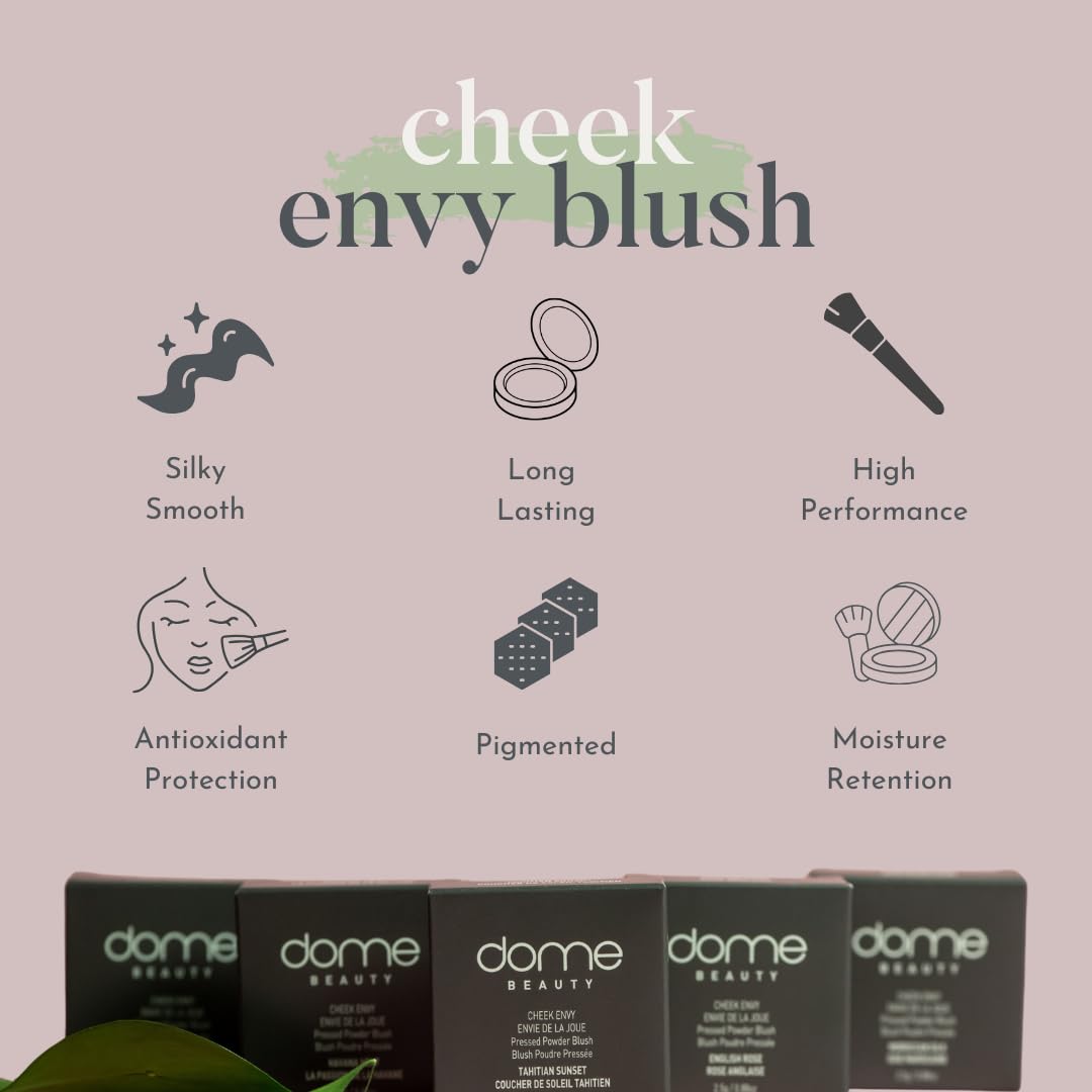 Dome Beauty Cheek Envy Blush For Cheeks - Infused With Vitamins & Antioxidants, Long-Lasting, Buildable, Smooth Finish, Clean Beauty - Moroccan Silk Makeup Blush Powder 0.88 Oz : Beauty & Personal Care