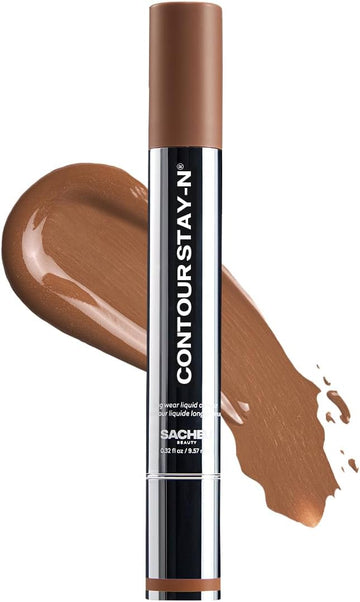 Sacheu Liquid Contour Stay-N Long Wear Bronzer Cream Contour Makeup — Long Lasting, Blendable, & Lightweight Formula — Vegan & Cruelty-Free, Giving Edge