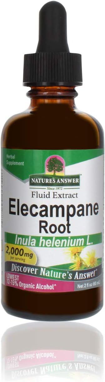 Nature'S Answer Elecampane Root . Low Organic Alcohol 2000Mg - Herbal Supplement - Non Gmo & Kosher - Low Alcohol Gluten Free 100% Vegan - 2