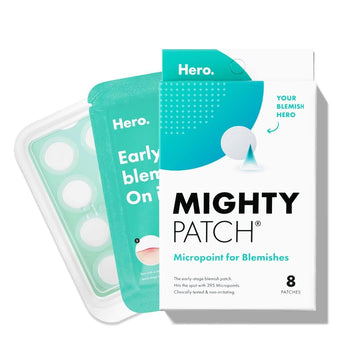 Hero Cosmetics Mighty Patch Micropoint™ For Blemishes - Hydrocolloid Acne Spot Treatment Patch For Early Stage Zits And Hidden Pimples, 395 Proprietary Micropoints (8 Count)