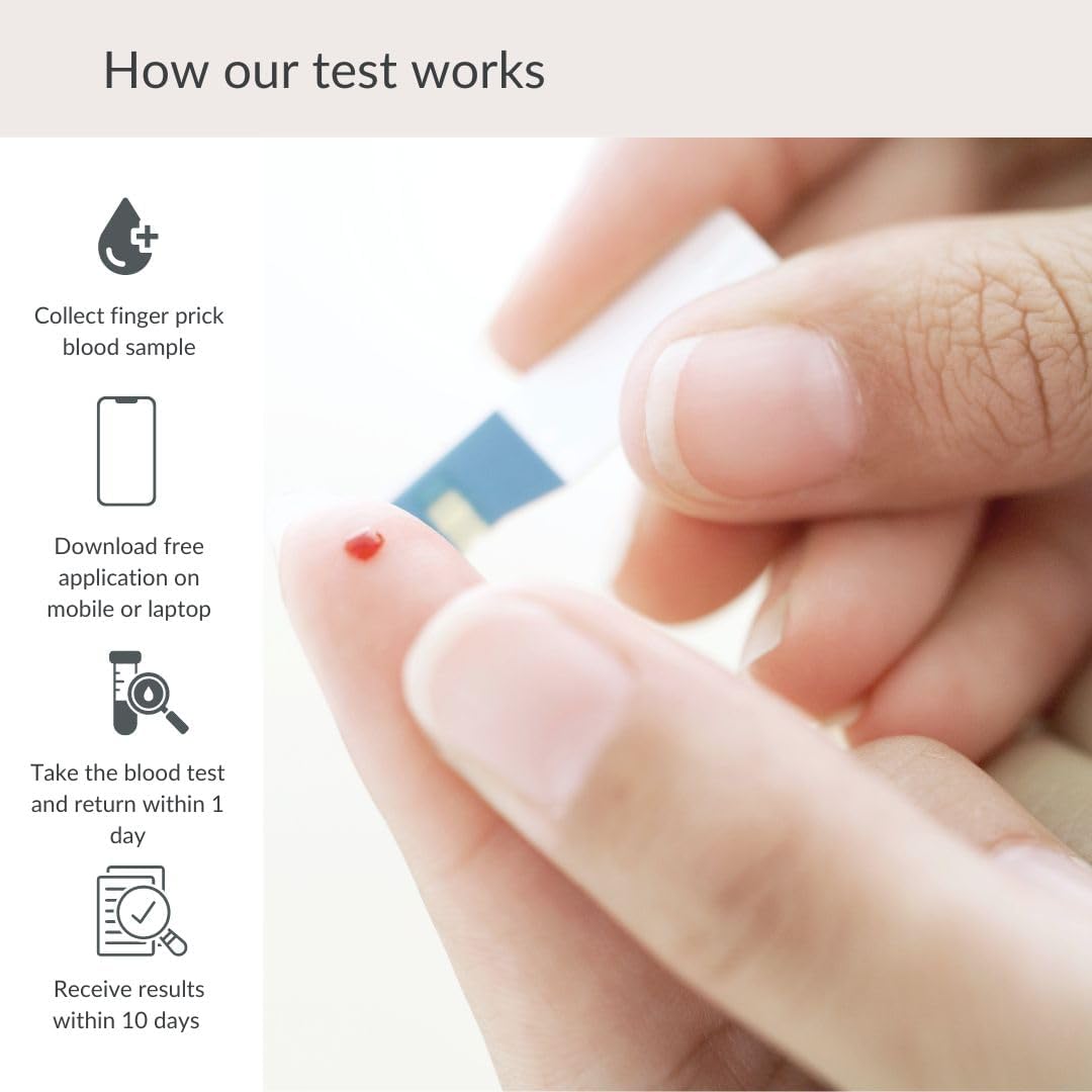 NeoVos Vitamin D Test Kit - 100% Accurate Test of Vitamin D Levels with Just Few Blood Drops | Blood Test kit with Fully Diagnosed Lab Report | All Necessary Equipments for Home Test | UK Manufactured : Amazon.co.uk: Health & Personal Care
