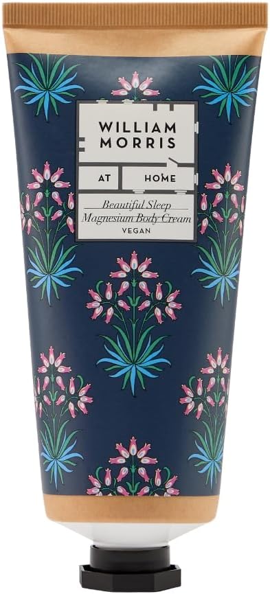 William Morris At Home Body Cream 200Ml, Magnesium, Skin Softening, Fragrance With Calming Essential Oils, Travel Size, Vegan And Cruelty Friendly, Beauty Gift For Her