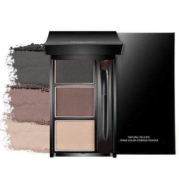 Eyebrow Powder Medium Brown Light Gray Kit,Eye Brow Powder For Women With Double-Ended Eyebrow Brush,Long-Lasting Waterproof Two Colors Brow Filler Get Full Defined Natural Brows,Powder Eyebrow Makeup