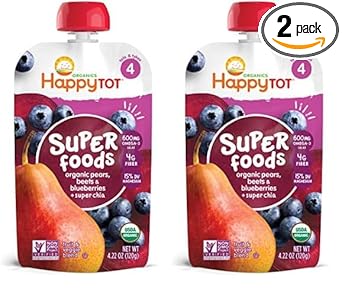 Happy Tot, Blueberry, Pear, Beet (Pack Of 2)