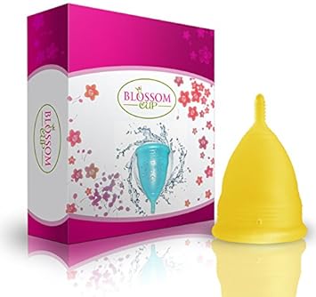 Blossom Menstrual Cup Say No to Tampons. Get Blossom Cups for Menstrual (Yellow, Large Menstrual Cup)