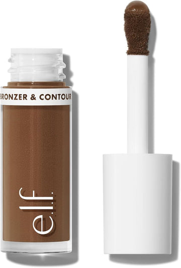 E.L.F. Camo Liquid Bronzer & Contour, Highly Pigmented, Natural-Looking Glowy Finish, Long-Lasting, Rounded Applicator, Vegan & Cruelty-Free, 9 Deep/Rich