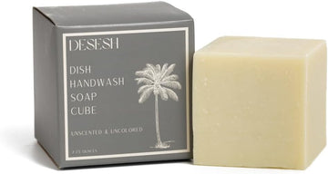 Natural Solid Dish Soap Bar, Concentrated Eco-Friendly Dishwashing Detergent, Extra Large Cube, Vegan & Cruelty Free, Hand-Made In The Usa, Plastic Free, Fragrance And Color Free