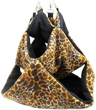 3 Tier Polar Tower (Giraffe) - Soft Fleece Hammock Nest Pouch - For Sugar Gliders, Hedgehogs, Chinchillas, Rats, Ferrets, Guinea Pigs, Rabbits, Hamsters, Squirrels, Parrots, Birds & Other Small Pets