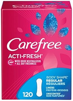 Carefree Panty Liners, Regular Liners, Unwrapped, Unscented, 120ct (Packaging May Vary) : Health & Household