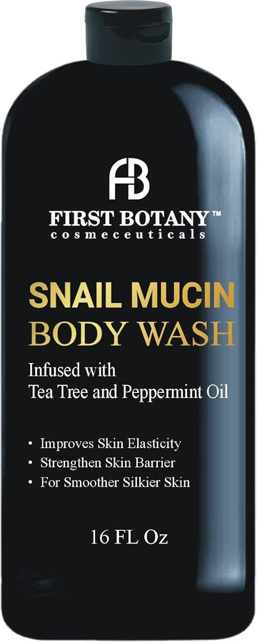 All Natural Body Wash - Fights Body Odor, Athlete’S Foot, Jock Itch, Nail Issues, Dandruff, Acne, Eczema, Shower Gel For Women & Men, Skin Cleanser -16 Fl Oz (Tea Tree Snail Mucin)