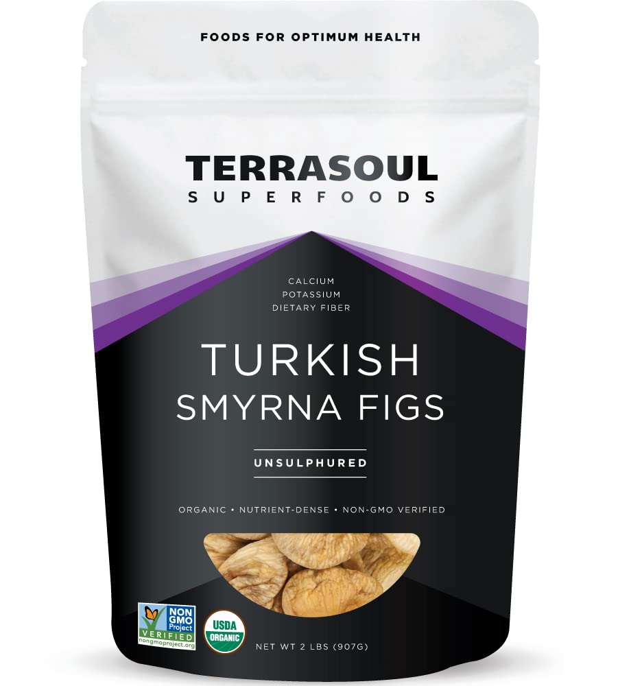 Terrasoul Superfoods Organic Smyrna Turkish Figs, 2 Lbs - No Added Sugar | Unsulphured | Perfectly Dried