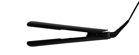 Kristin Ess Hair Nanoblack Travel Flat Iron Straightener + Style Assist Heat Protectant Spray Gift Set - Travel Case Accessory - 3/4 Inch Ceramic Mini Hair Straightener for Short Hair - Auto Shut Off