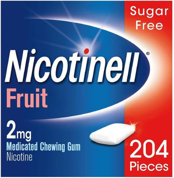 Nicotinell Nicotine Gum, Quit Smoking Aid, Fruit Flavour, 2 Mg, 204 Pieces