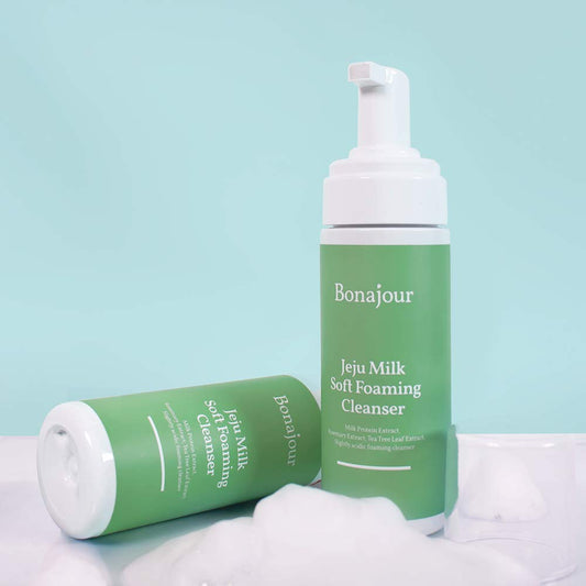 Bonajour Jeju Milk Soft Foaming Low Ph Cleanser, Natural Face Wash For Sensitive Skin For Daily Face Washing 5.3 Fl. Oz