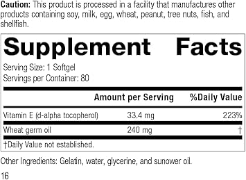 Standard Process Wheat Germ Oil Fortified - Whole Food Exercise, Antioxidant And Immune Support With Vitamin E And Wheat Germ Oil - 80 Softgels