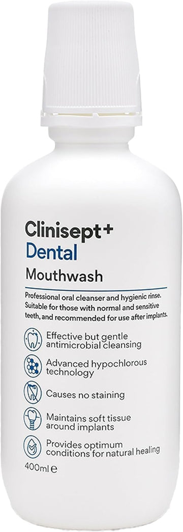 Clinisept+ Dental Oral Cleanser – High Purity Hypochlorous Cleaner And Mouthwash, Sting Free, Alcohol Free Mouthwash For Superior Oral Hygiene (400Ml)