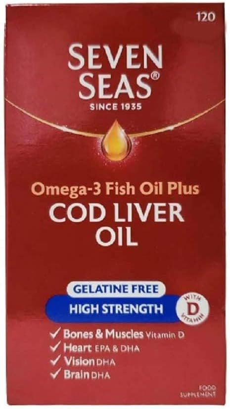 Seven Seas Cod Liver Oil Capsules Gelatine Free High Strength