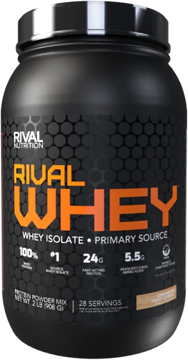 Rivalus Rivalwhey – Cinnamon Toast 2Lb - 100% Whey Protein, Whey Protein Isolate Primary Source, Clean Nutritional Profile, Bcaas, No Banned Substances, Made In Usa