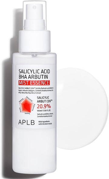 Aplb Salicylic Acid Bha Arbutin Mist Essence | Salicylic Arbut Cen™ 20.9% 3.55 Fl.Oz/Korean Skincare, Replenishing Moisture, Revitalize For Gentle And Improve Skin Texture Through Salicyclic