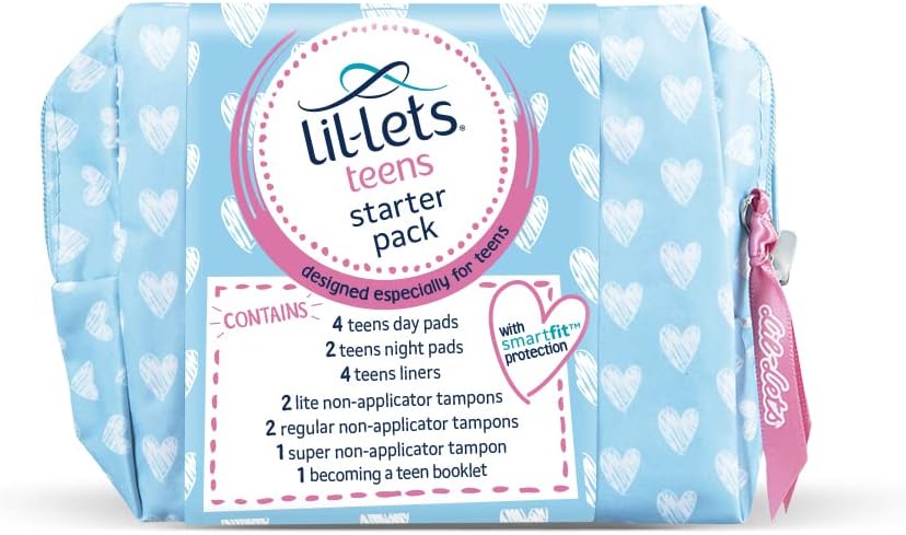 Lil-Lets Teens Starter Pack, containing Teen Pads, Panty Liners & Lil-Lets Non Applicator Tampons