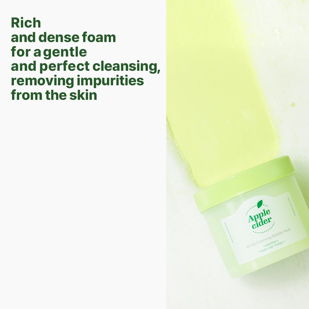 Ariul Apple Cider All Kill Cleansing Bubble Pads – Effective Pore Cleansing & Hydrating, 2-Step Dual Pads For Makeup Removal & Exfoliation, Korean Skin Care, 60 Counts, 150Ml / 5.07 Fl. Oz : Beauty & Personal Care